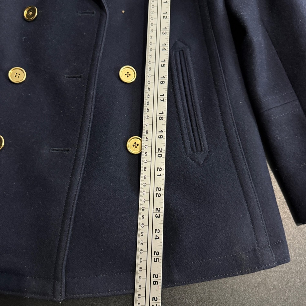 J Crew Wool Cashmere Nello Gori Peacoat Navy‎ Double Breasted Women XS 0 - Picture 6 of 8